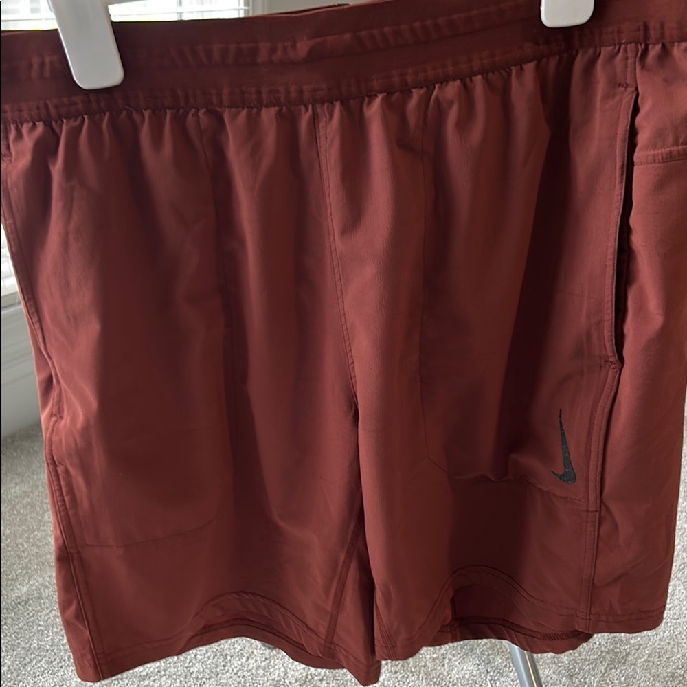Nike Red Athletic Shorts Lightweight Elastic Waist